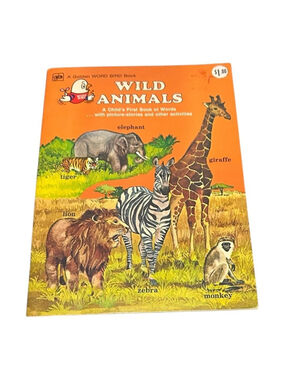 Vintage Wild Animals Golden Word Bird Book Nathan Linden Orange PB Kids 1977